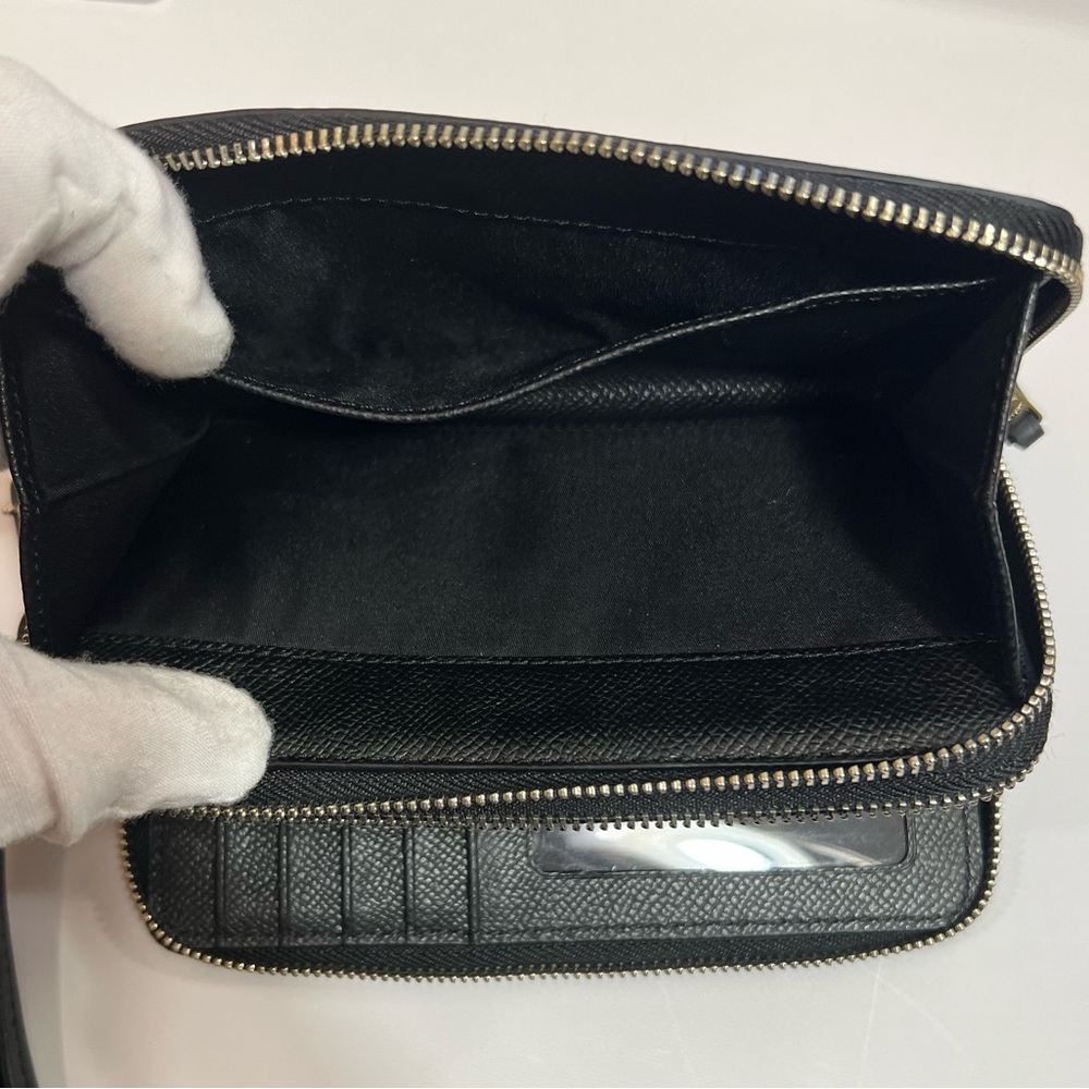 Coach Black Glitter Wristlet Double Zip Wallet - Picture 5 of 5
